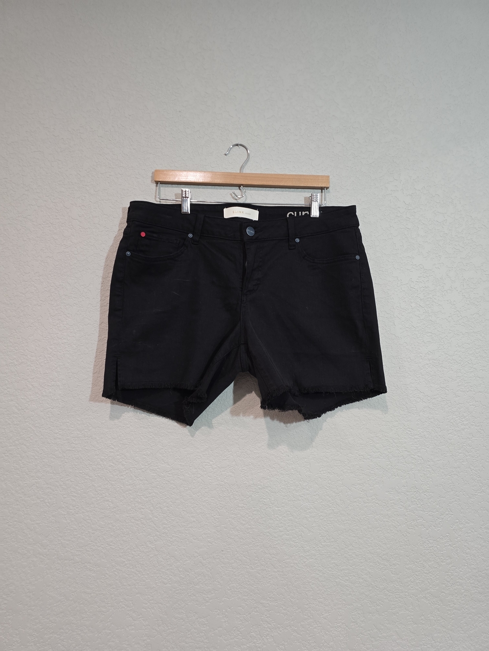 Slink Black Frayed Hem Denim Shorts